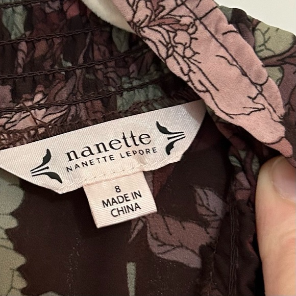 Nanette Lepore Pink Ruffled High-Low Dress with Bishop Sleeves - Picture 3 of 4